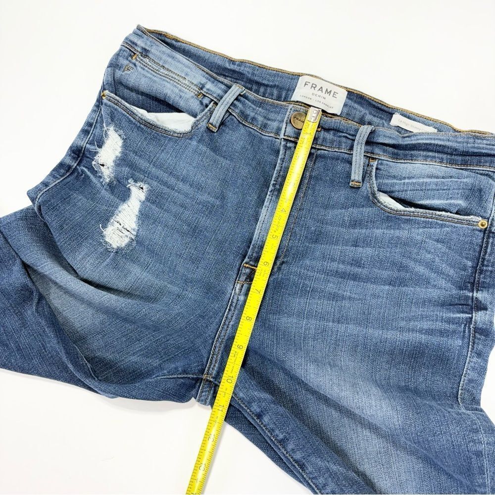 Frame Le High Skinny Crop Jeans Size 30 Arenas Wash Step Fray Hem Distressed - Picture 11 of 12